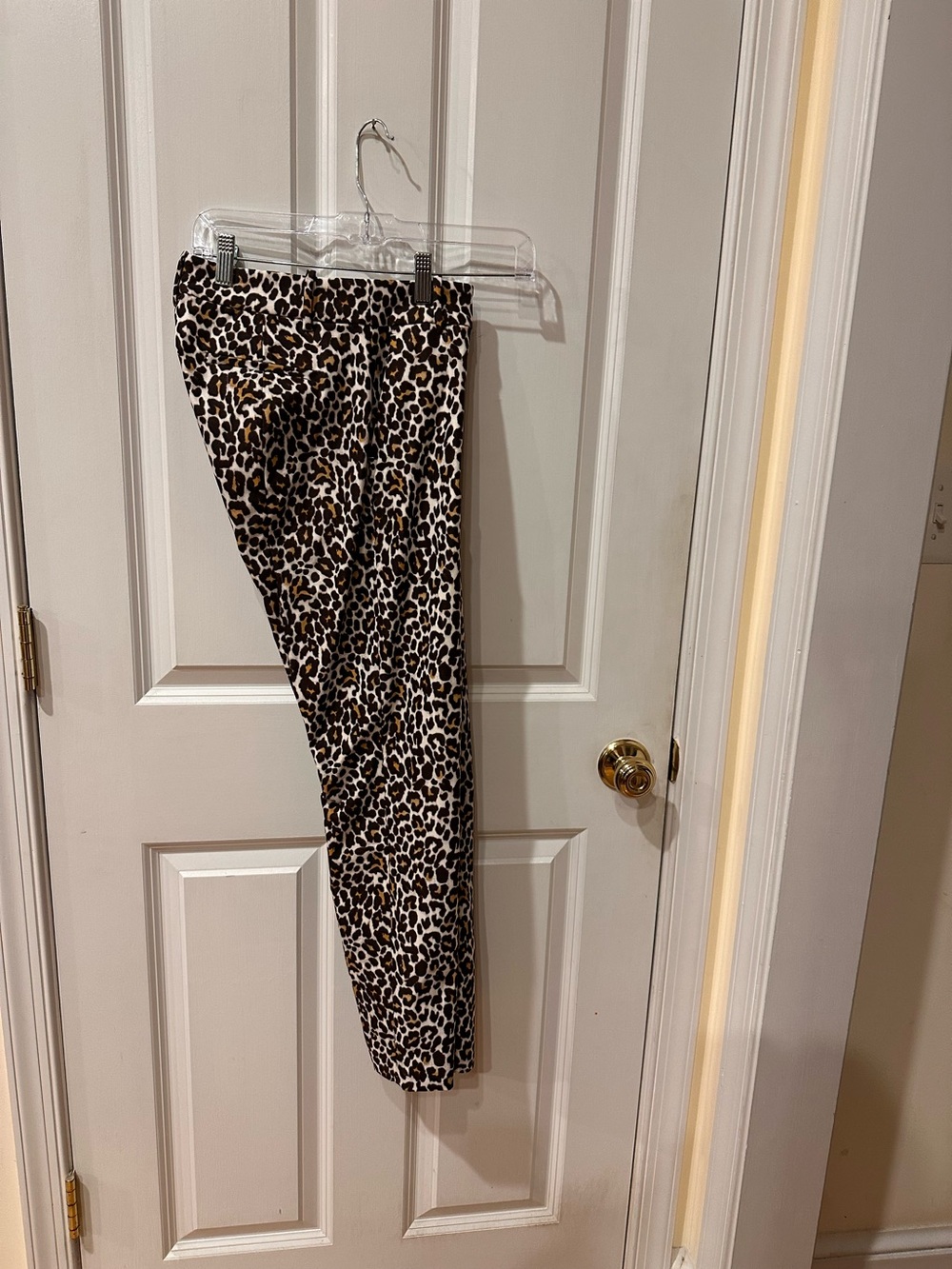 J. Crew Leopard Print Slim Pants in Brown, Black & Tan